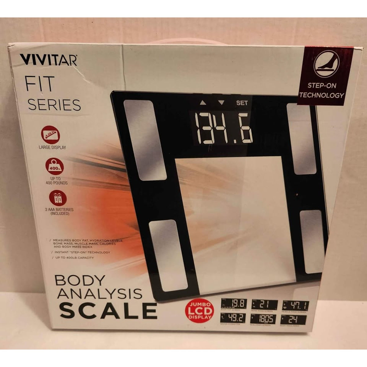 Vivitar Fit Body Scale LCD Display 7 Measurment Up To 400 lb