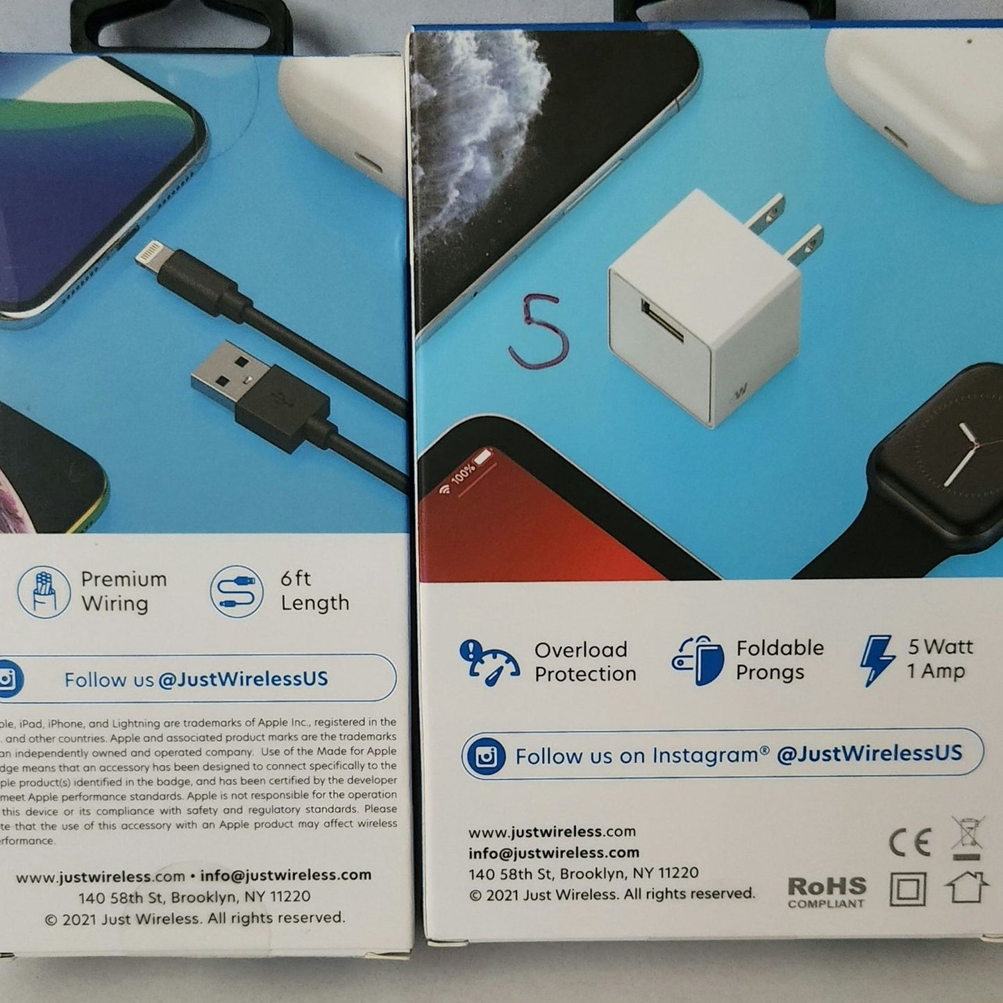 Charger set for iPhone or iPad lightning connector
