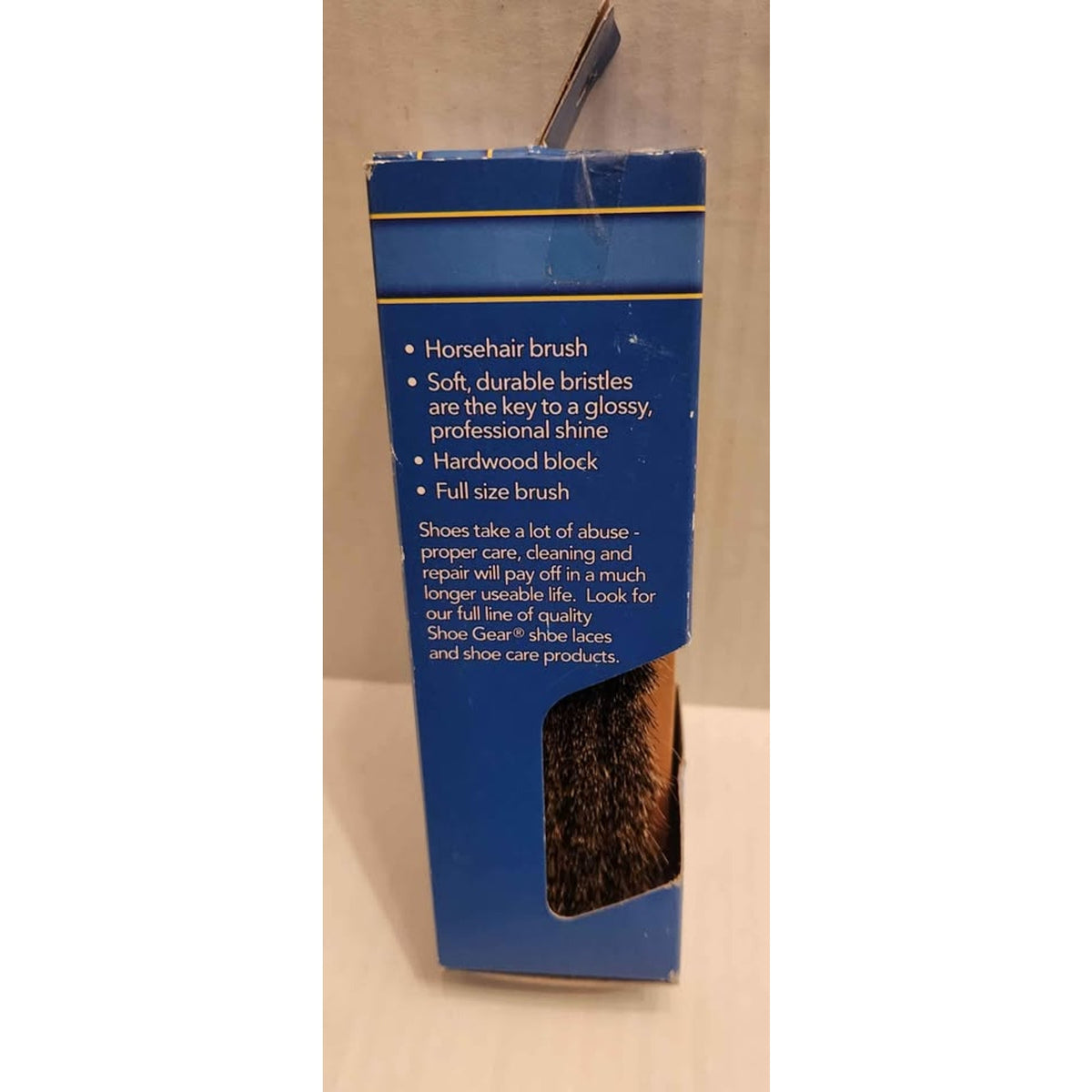 Shoe Gear Shoe Brush Professional Quality Hard Wood Block Horsehair Bristles