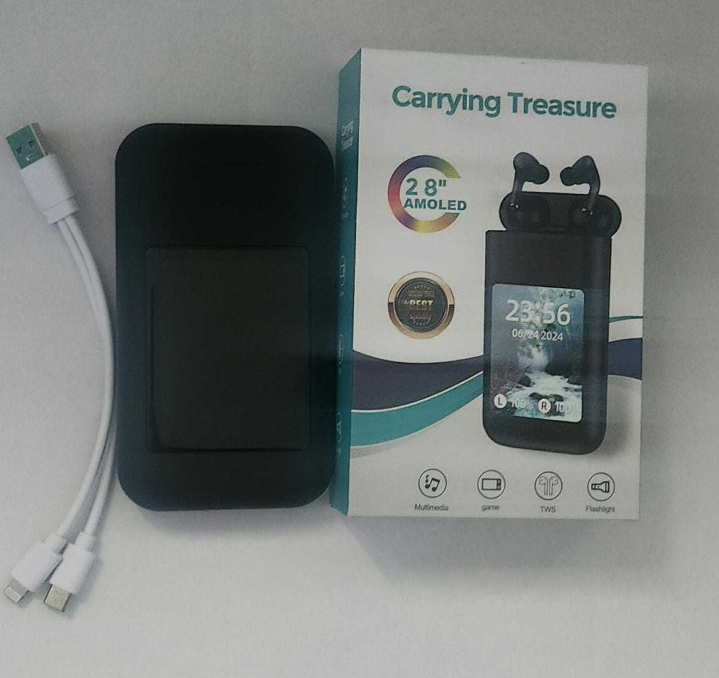 Bluetooth  earbuds  with  charging  bank